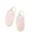 Elle Gold Drop Earrings in Rose Quartz