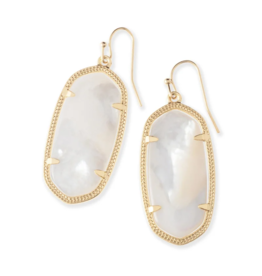 KENDRA SCOTT DESIGN Elle Gold Drop Earrings in Ivory Mother-of-Pearl