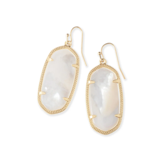 KENDRA SCOTT DESIGN Elle Gold Drop Earrings in Ivory Mother-of-Pearl