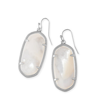 KENDRA SCOTT DESIGN Elle Silver Drop Earrings in Ivory Mother-of-Pearl