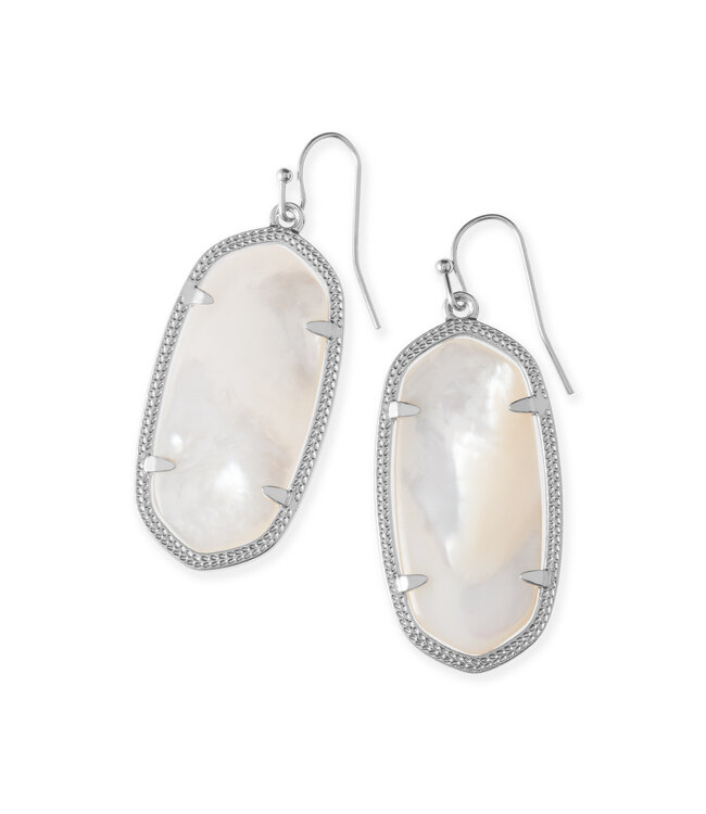 Elle Silver Drop Earrings in Ivory Mother-of-Pearl