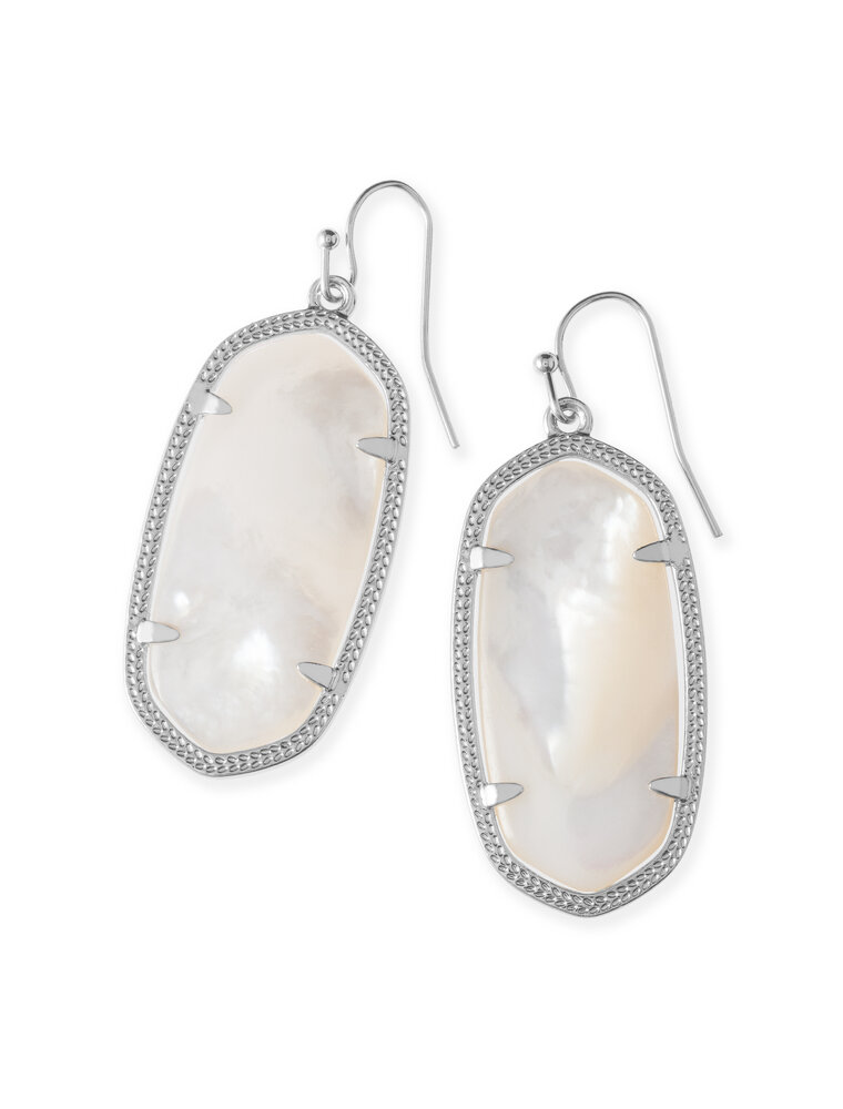 KENDRA SCOTT DESIGN Elle Silver Drop Earrings in Ivory Mother-of-Pearl