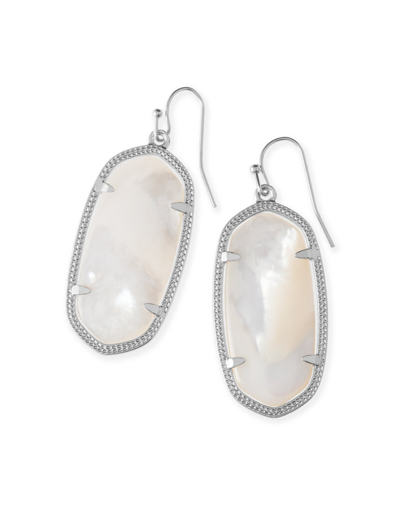 KENDRA SCOTT DESIGN Elle Silver Drop Earrings in Ivory Mother-of-Pearl