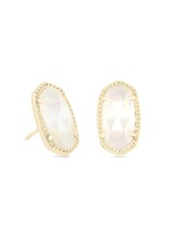 KENDRA SCOTT DESIGN Ellie Gold Stud Earrings in Ivory Pearl