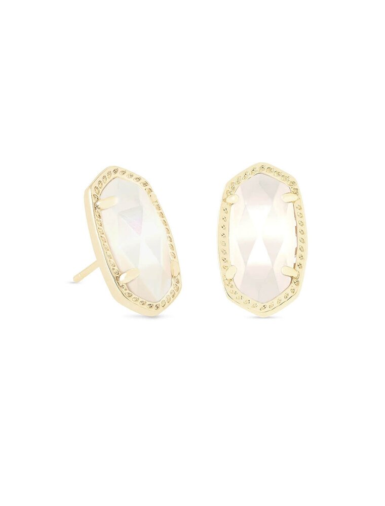 KENDRA SCOTT DESIGN Ellie Gold Stud Earrings in Ivory Pearl