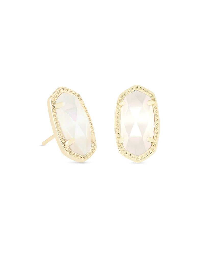 KENDRA SCOTT DESIGN Ellie Gold Stud Earrings in Ivory Pearl