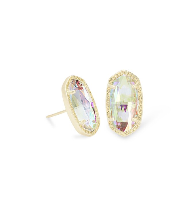 Ellie Gold Stud Earrings in Dichroic Glass