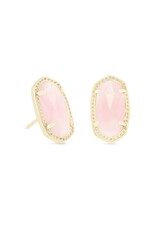 KENDRA SCOTT DESIGN Ellie Gold Stud Earrings in Rose Quartz