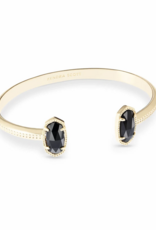 KENDRA SCOTT DESIGN Elton Gold Cuff Bracelet in Black Opaque Glass
