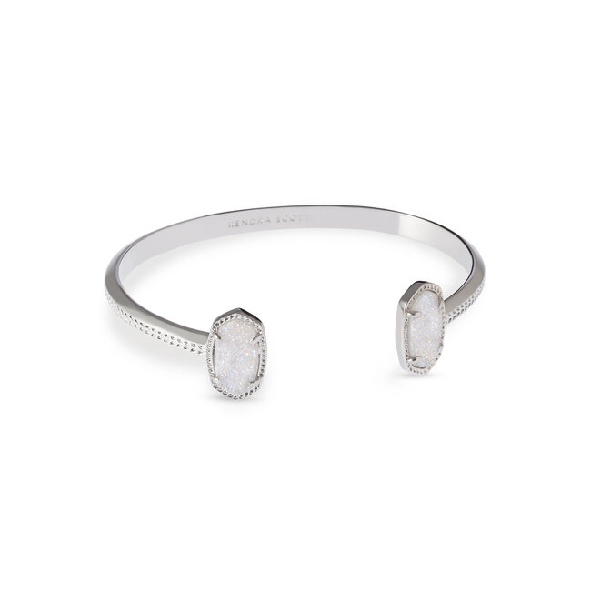 Elton Silver Cuff Bracelet in Iridescent Drusy