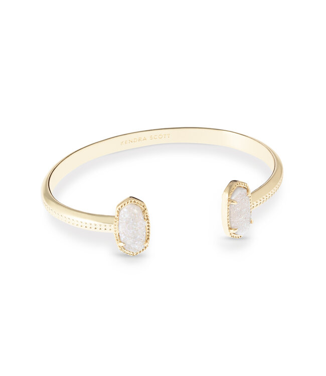 Elton Gold Cuff Bracelet in Iridescent Drusy
