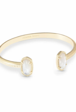KENDRA SCOTT DESIGN Elton Gold Cuff Bracelet in Ivory Mother-of-Pearl