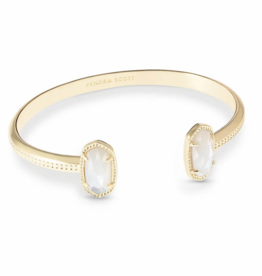 KENDRA SCOTT DESIGN Elton Gold Cuff Bracelet in Ivory Mother-of-Pearl