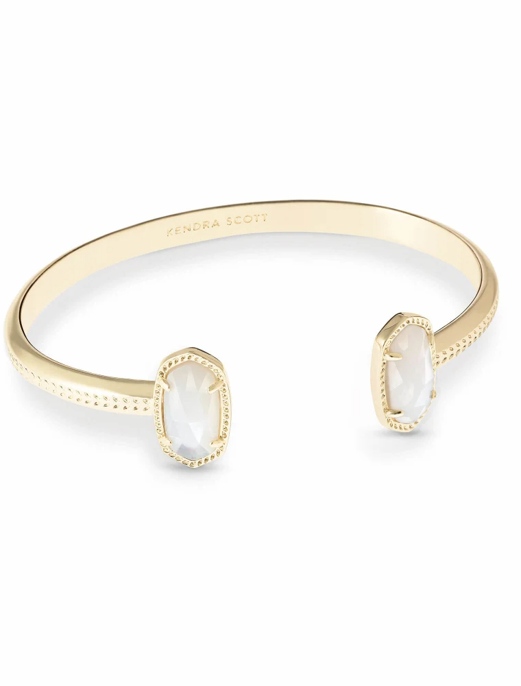 KENDRA SCOTT DESIGN Elton Gold Cuff Bracelet in Ivory Mother-of-Pearl