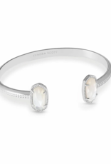 KENDRA SCOTT DESIGN Elton Silver Cuff Bracelet in Ivory Mother-of-Pearl