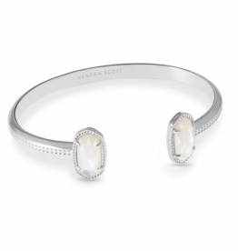 KENDRA SCOTT DESIGN Elton Silver Cuff Bracelet in Ivory Mother-of-Pearl