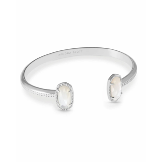 KENDRA SCOTT DESIGN Elton Silver Cuff Bracelet in Ivory Mother-of-Pearl