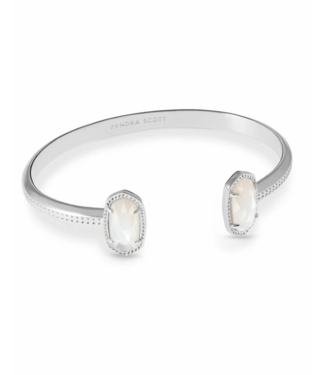 KENDRA SCOTT DESIGN Elton Silver Cuff Bracelet in Ivory Mother-of-Pearl