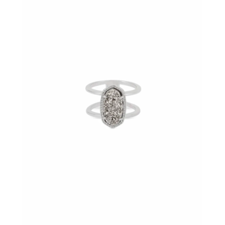 KENDRA SCOTT DESIGN Elyse Silver Ring in Platinum Drusy
