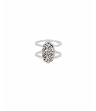 KENDRA SCOTT DESIGN Elyse Silver Ring in Platinum Drusy