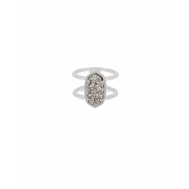 Elyse Silver Ring in Platinum Drusy
