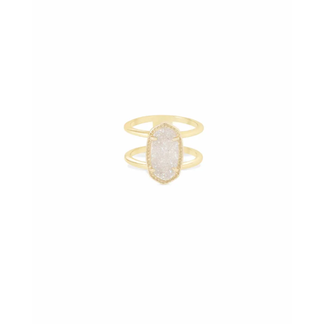 Elyse Gold Ring in Iridescent Drusy