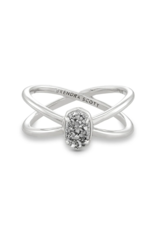 KENDRA SCOTT DESIGN Emilie Silver Double Band Ring in Platinum Drusy