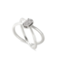 Emilie Silver Double Band Ring in Platinum Drusy