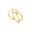 Emilie Gold Double Band Ring in Iridescent Drusy