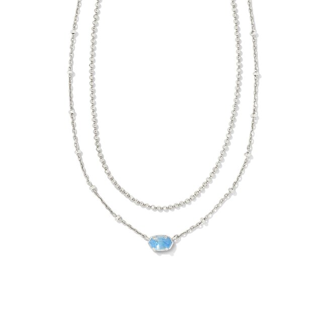 Emilie Silver Multi Strand Necklace in Periwinkle Illusion