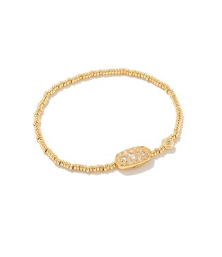 KENDRA SCOTT DESIGN Grayson Gold Crystal Stretch Bracelet in White Crystal