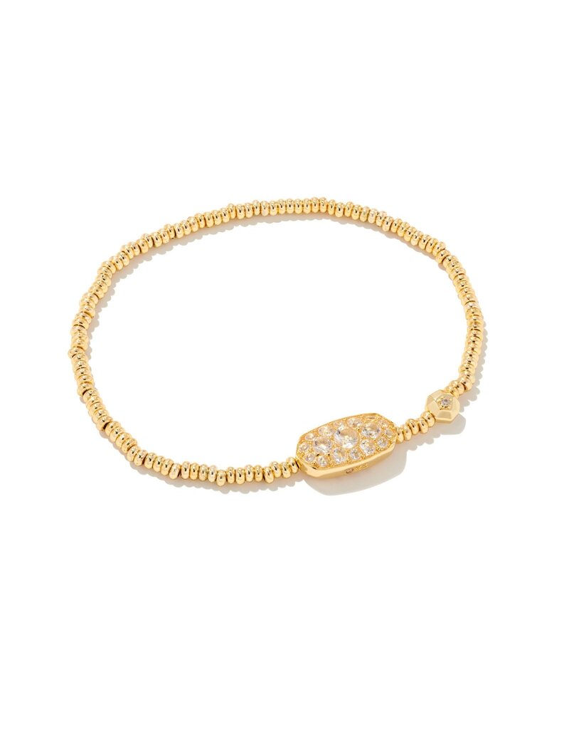 KENDRA SCOTT DESIGN Grayson Gold Crystal Stretch Bracelet in White Crystal