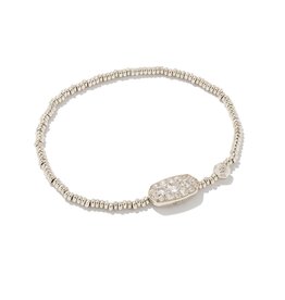 KENDRA SCOTT DESIGN Grayson Silver Crystal Stretch Bracelet in White Crystal