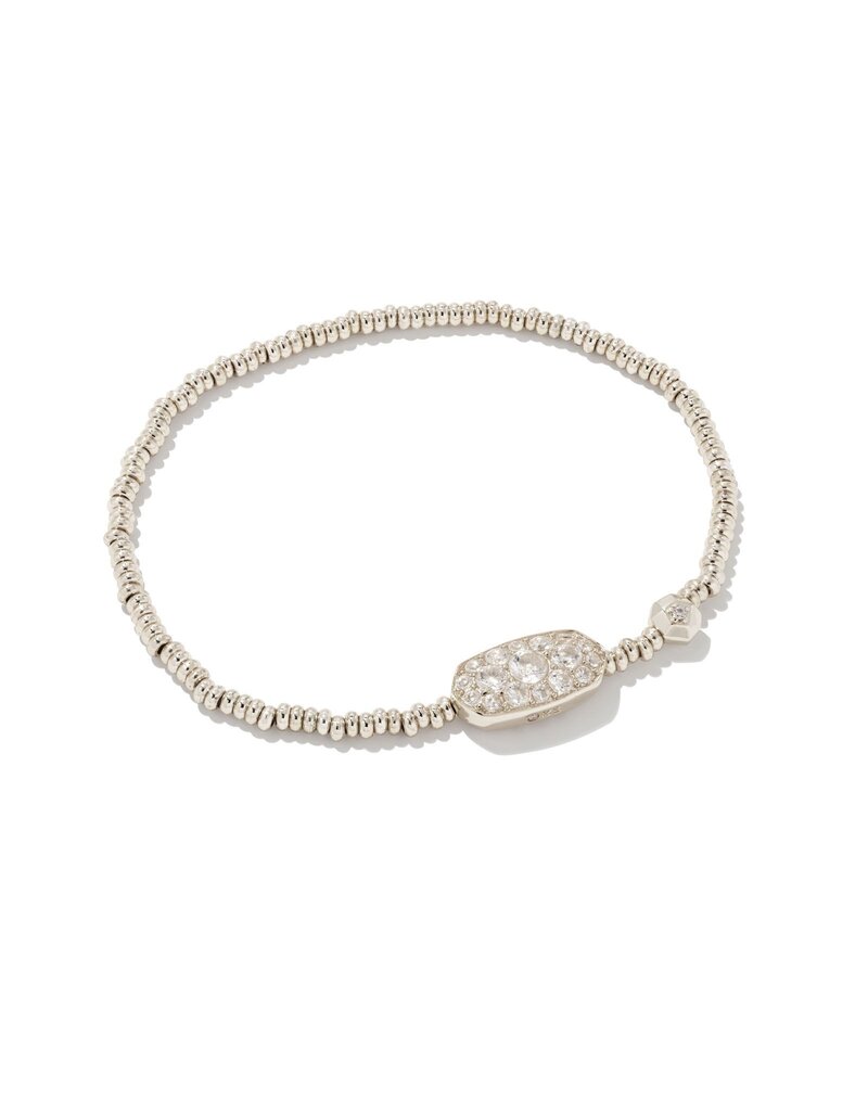 KENDRA SCOTT DESIGN Grayson Silver Crystal Stretch Bracelet in White Crystal