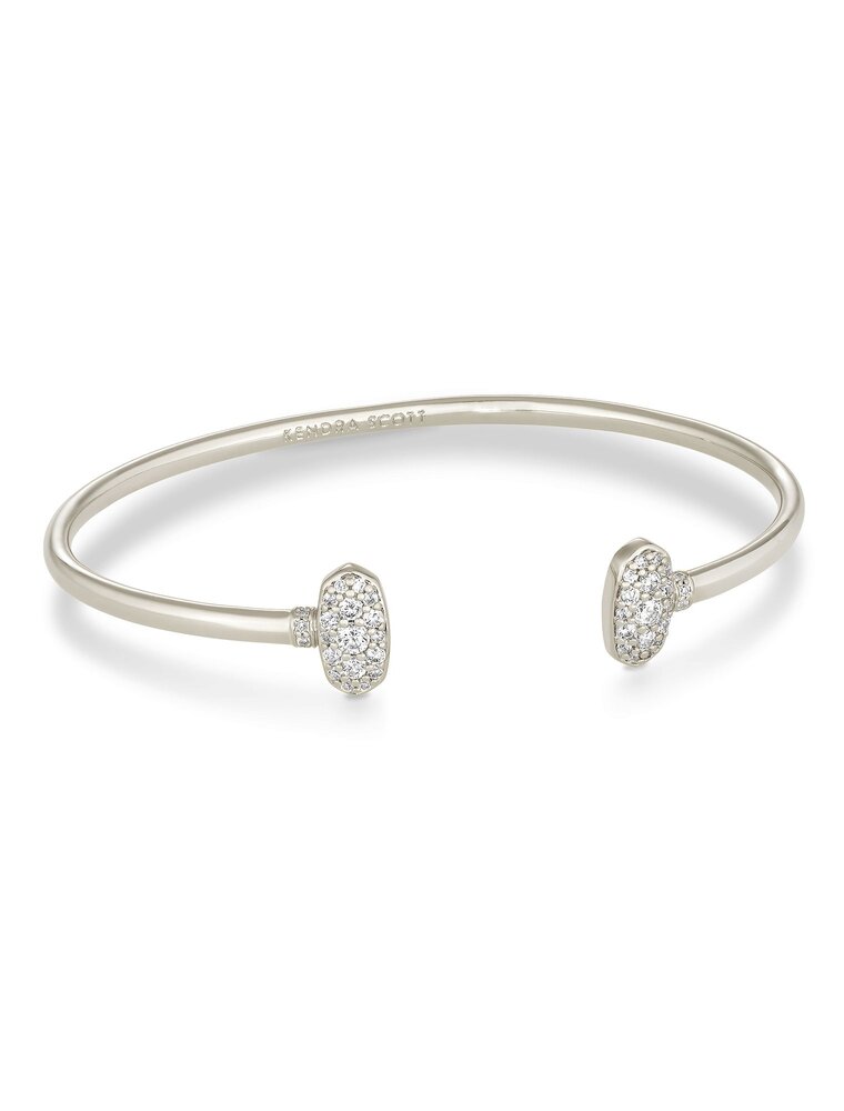 KENDRA SCOTT DESIGN Grayson Silver Cuff Bracelet in White Crystal
