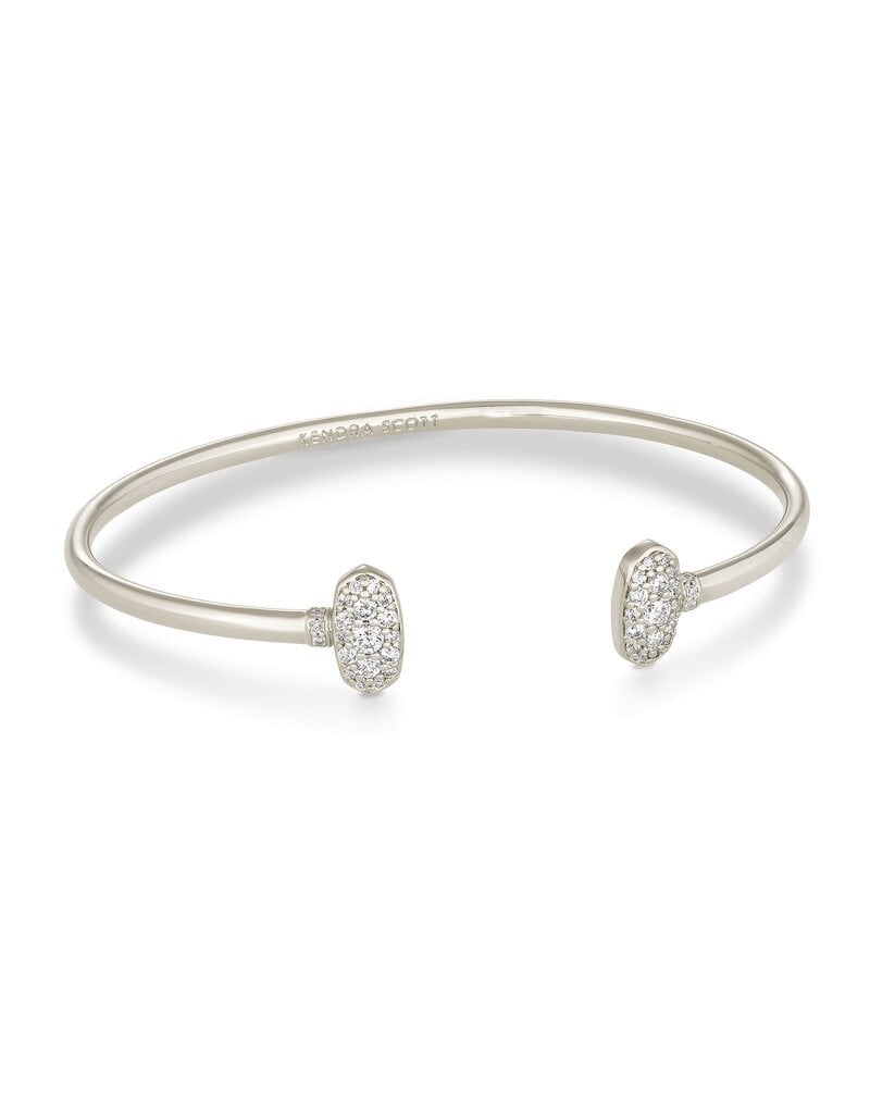 KENDRA SCOTT DESIGN Grayson Silver Cuff Bracelet in White Crystal