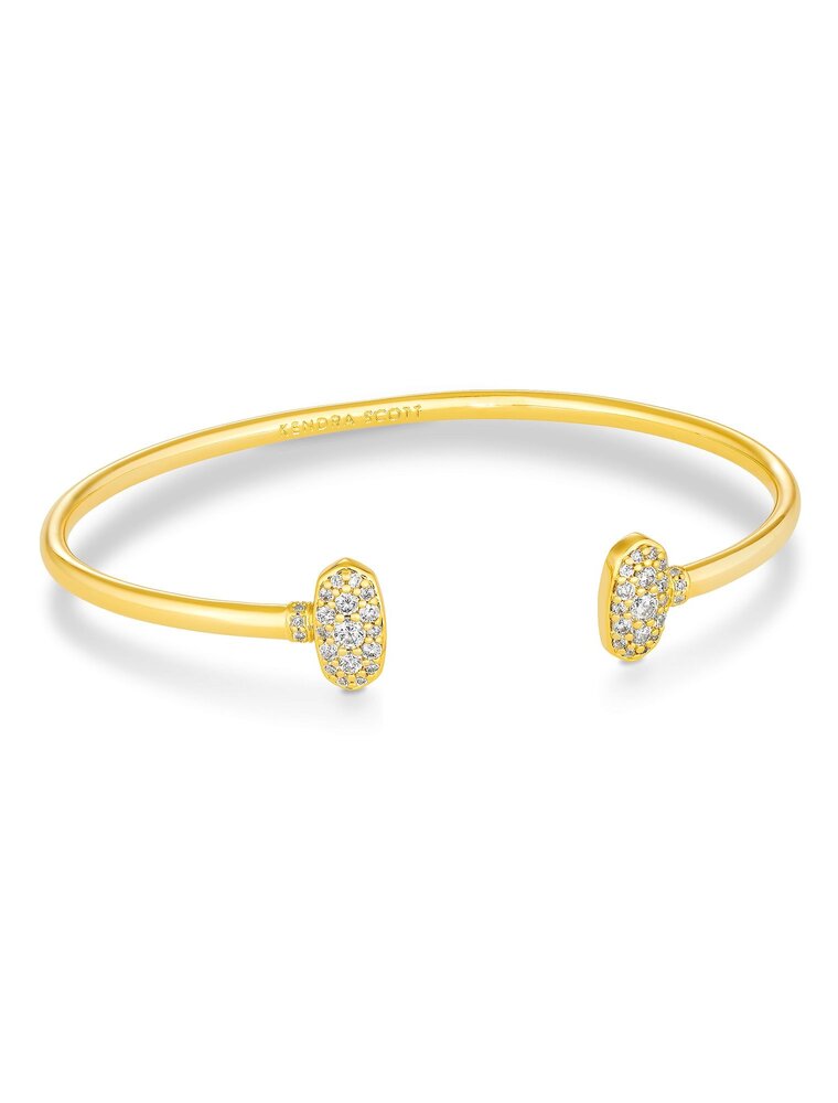 KENDRA SCOTT DESIGN Grayson Gold Cuff Bracelet in White Crystal