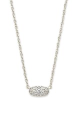 KENDRA SCOTT DESIGN Grayson Silver Pendant Necklace in White Crystal