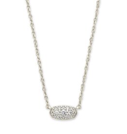 KENDRA SCOTT DESIGN Grayson Silver Pendant Necklace in White Crystal