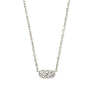 KENDRA SCOTT DESIGN Grayson Silver Pendant Necklace in White Crystal