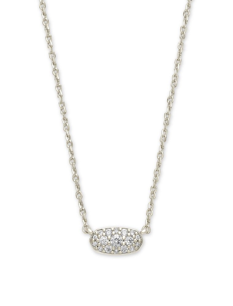 KENDRA SCOTT DESIGN Grayson Silver Pendant Necklace in White Crystal