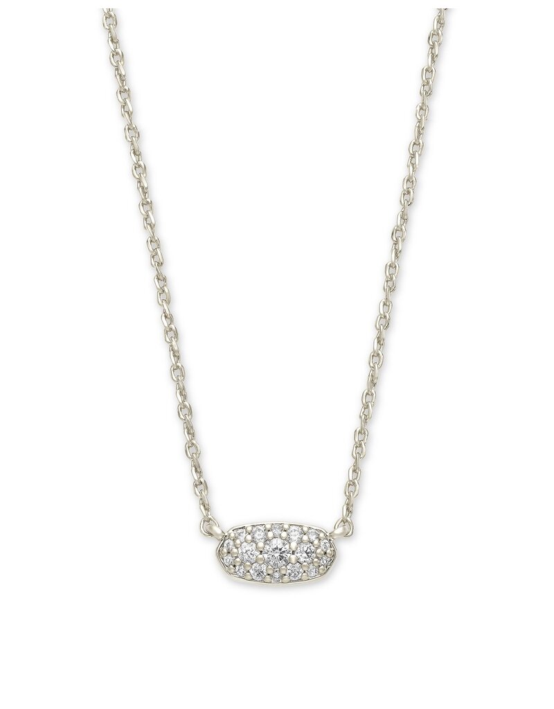 KENDRA SCOTT DESIGN Grayson Silver Pendant Necklace in White Crystal