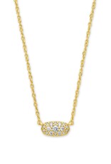 KENDRA SCOTT DESIGN Grayson Gold Pendant Necklace in White Crystal