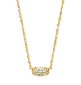 KENDRA SCOTT DESIGN Grayson Gold Pendant Necklace in White Crystal