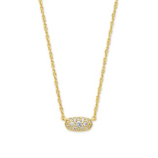 KENDRA SCOTT DESIGN Grayson Gold Pendant Necklace in White Crystal