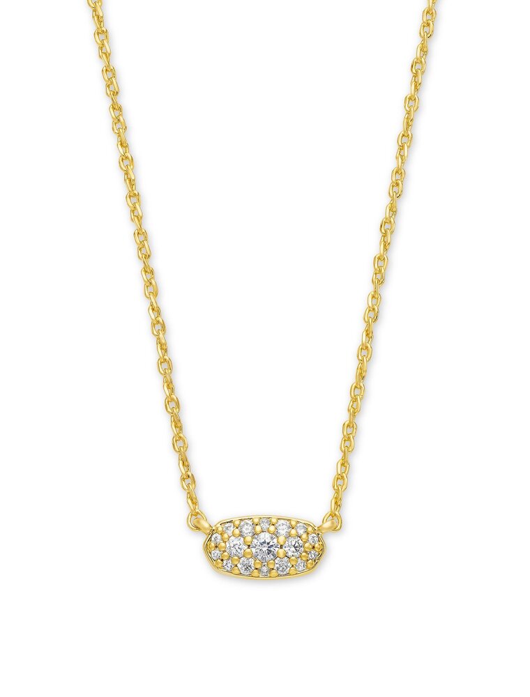 KENDRA SCOTT DESIGN Grayson Gold Pendant Necklace in White Crystal