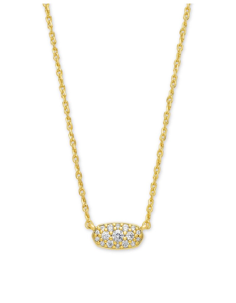 KENDRA SCOTT DESIGN Grayson Gold Pendant Necklace in White Crystal