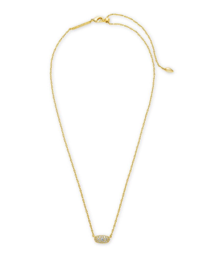 KENDRA SCOTT DESIGN Grayson Gold Pendant Necklace in White Crystal