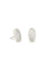 KENDRA SCOTT DESIGN Grayson Silver Stud Earrings in White Crystal