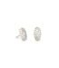 Grayson Silver Stud Earrings in White Crystal